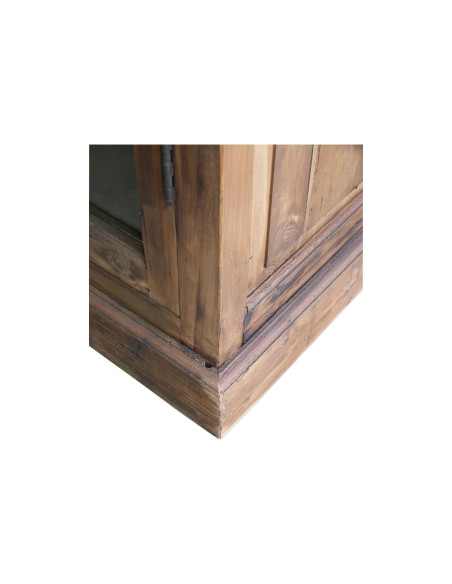 Armoire vitrine en pin vieilli