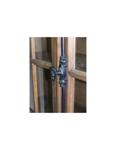 Armoire vitrine en pin vieilli