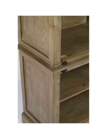 Meuble colonne vitré en bois