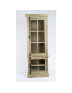 Meuble colonne vitré en bois 2