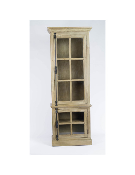 Meuble colonne vitré en bois