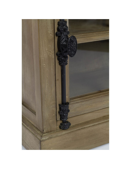 Meuble colonne vitré en bois