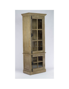 Meuble colonne vitré en bois