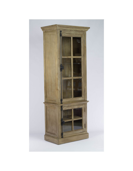 Meuble colonne vitré en bois