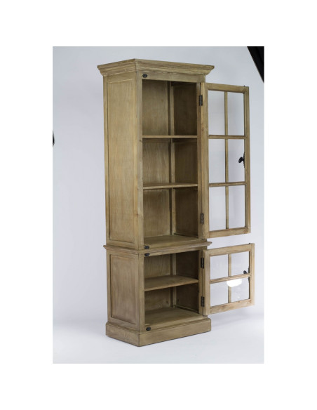 Meuble colonne vitré en bois