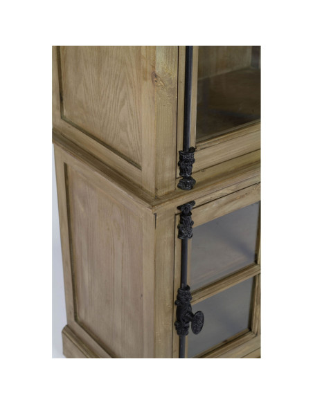 Meuble colonne vitré en bois