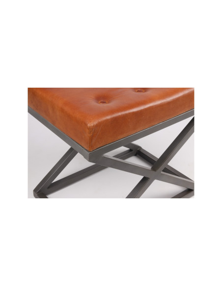 Tabouret en cuir et métal