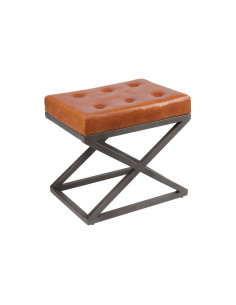 Tabouret en cuir et métal