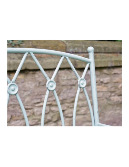 Banc de jardin en métal vert pistache Bouton