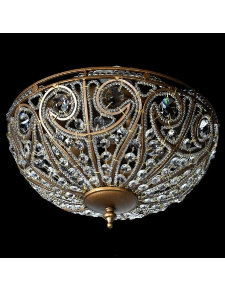 Plafonnier en bronze et pampilles