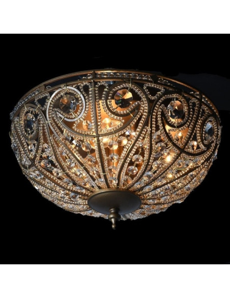Plafonnier en bronze et pampilles