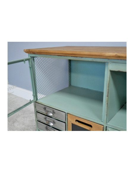 Meuble TV en métal multi-rangements 155cm