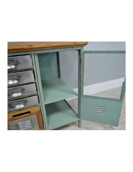 Meuble TV en métal multi-rangements 155cm
