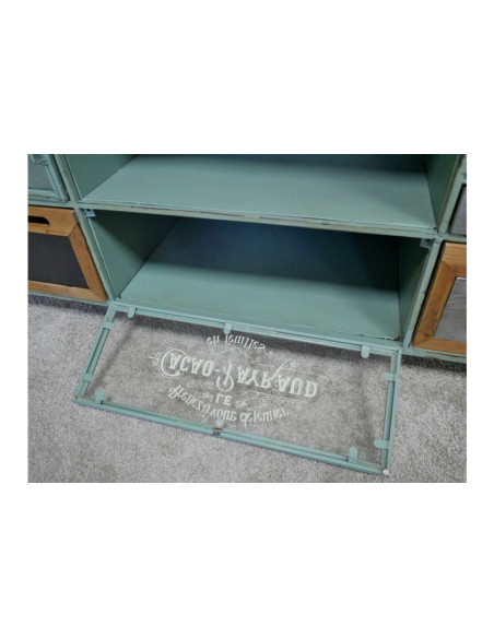 Meuble TV en métal multi-rangements 155cm