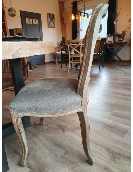 Chaise Amélie en chêne et tissu