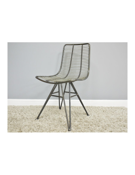 Chaise en métal style Indus