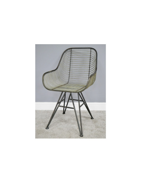 Chaise en métal style Indus