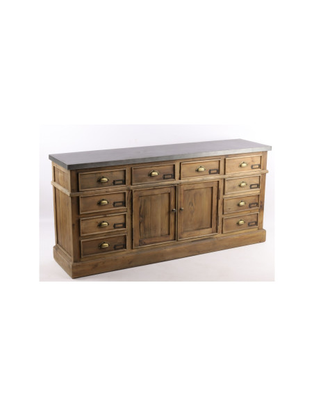 Buffet 10 tiroirs vintage en bois