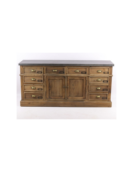 Buffet 10 tiroirs vintage en bois