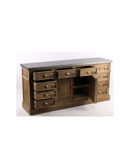 Buffet 10 tiroirs vintage en bois