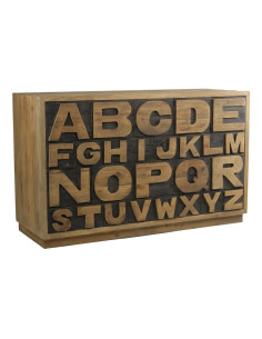 Buffet alphabet en pin vieilli