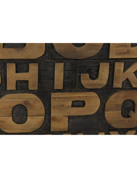 Buffet alphabet en pin vieilli