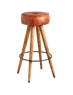 Tabouret en cuir et pieds...