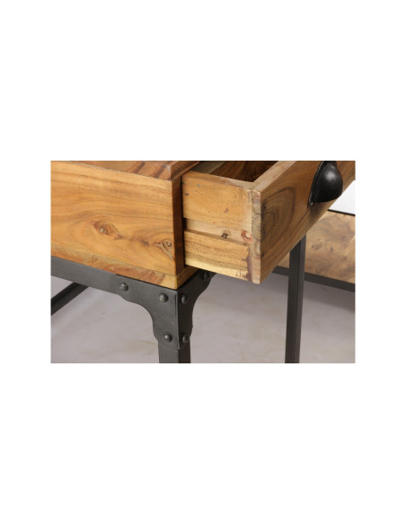 Bureau indus vintage en bois et métal