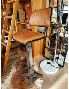 Tabouret de bar en cuir et... 2