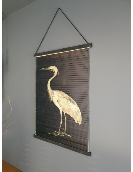 Déco murale rectangulaire Grue Cendrée