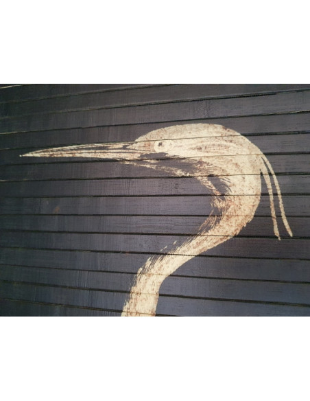 Déco murale rectangulaire Grue Cendrée