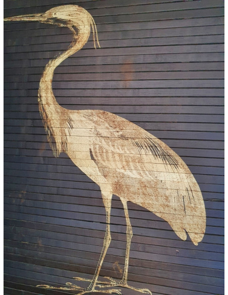 Déco murale rectangulaire Grue Cendrée