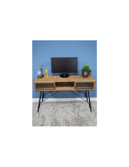 Bureau indus en bois et métal portes coulissantes