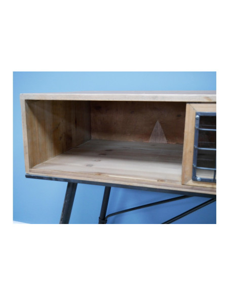 Bureau indus en bois et métal portes coulissantes