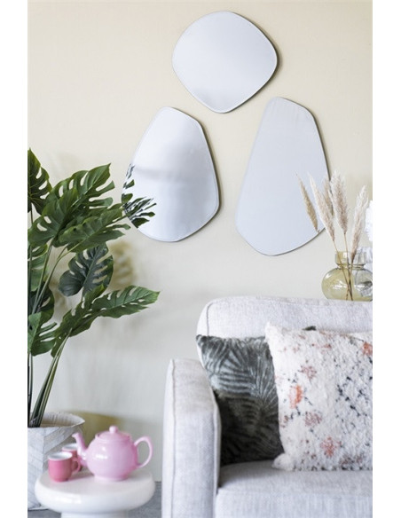 Lot de 3 miroirs organiques biseautés