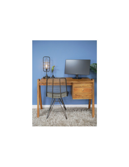 Bureau bois massif 3 tiroirs