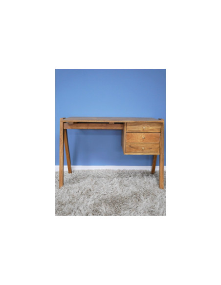 Bureau bois massif 3 tiroirs
