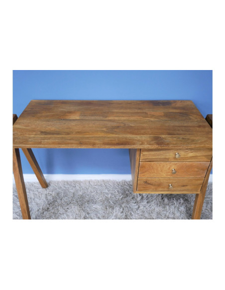 Bureau bois massif 3 tiroirs