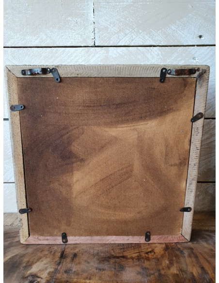 Miroir en bois rustique avec encadrement large