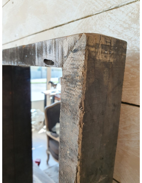 Miroir en bois rustique avec encadrement large