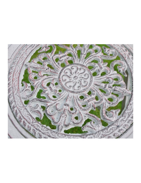 Ensemble de jardin avec 2 chaises pliables en métal vieilli