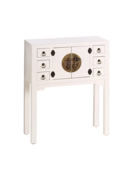 Petite console chinoise en bois Blanc