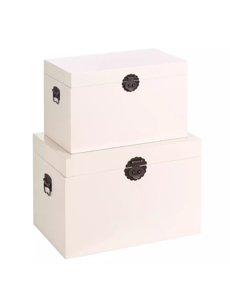 Malles chinoises design Lot de 2 Blanches