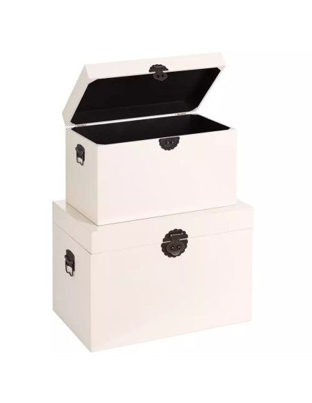 Malles chinoises design Lot de 2 Blanches