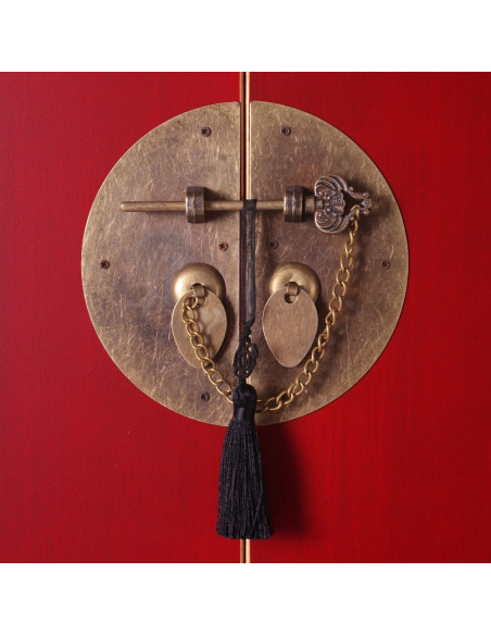Console 4 portes et 3 tiroirs style Chinois Rouge