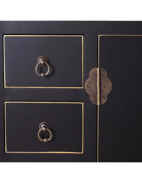 Meuble buffet chinois en bois Noir