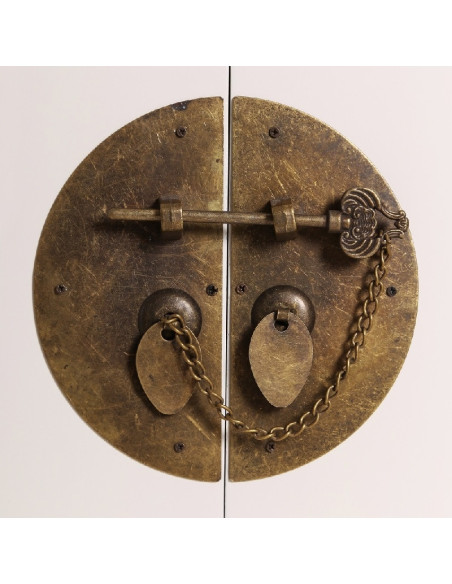 Armoire asiatique 4 portes 3 tiroirs Blanche