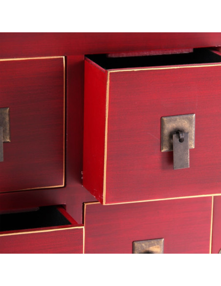 Meuble TV asiatique en bois Rouge