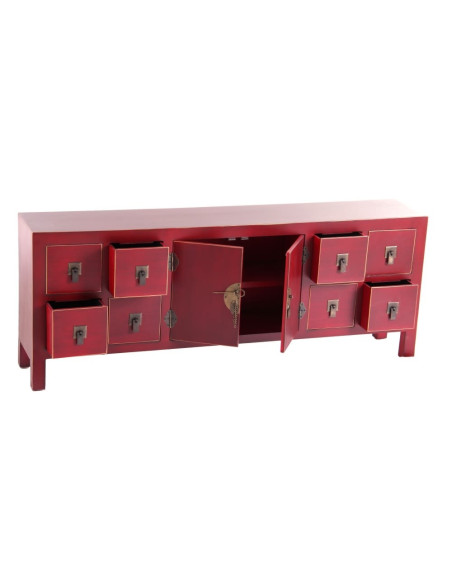 Meuble TV asiatique en bois Rouge