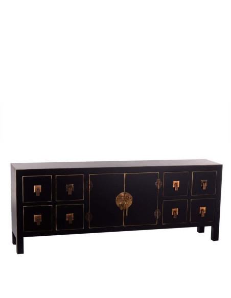 Meuble TV asiatique en bois Noir